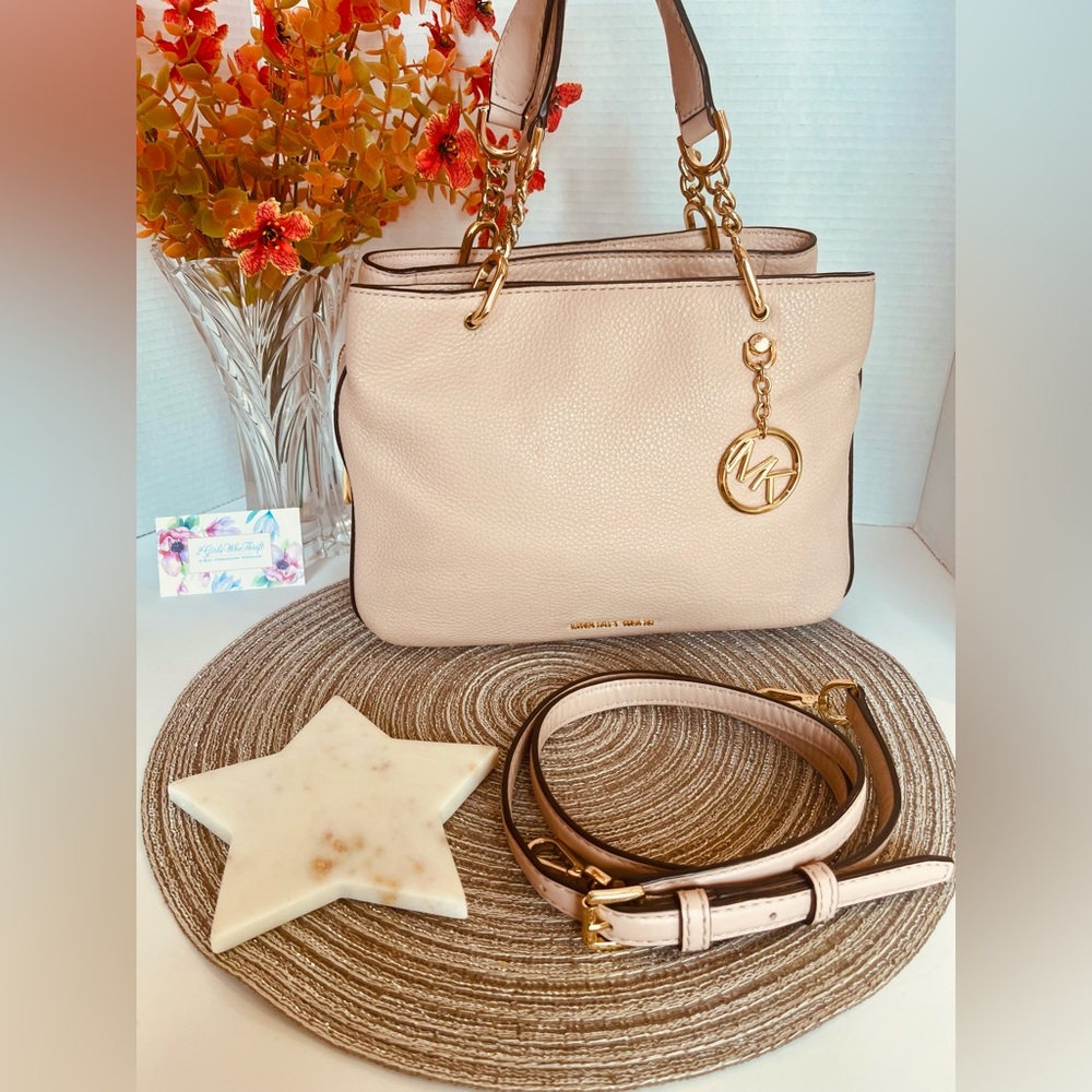 MICHAEL KORS Satchel Purse Lillie Top Handle Soft Pink Crossbody Bag 11x8x6”